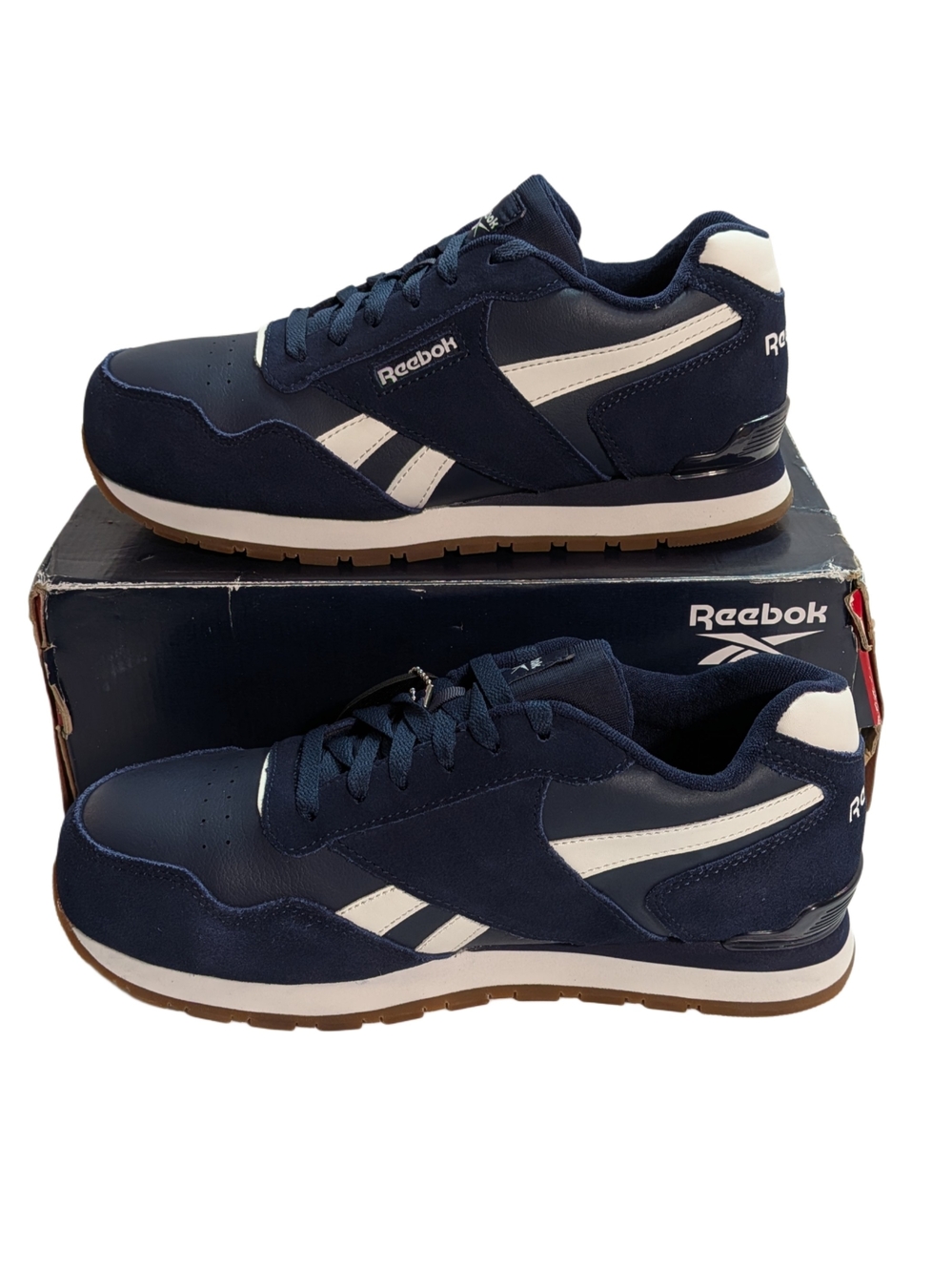 Reebok Men's Navy and White Classic Low-Top Sneakers